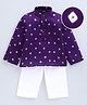 JAV Creations Cotton Full Sleeves Bandhani Printed Kurta Pyjama Set -Violet