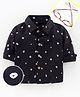 JAV Creations Full Sleeves Bandhani Print Shirt - Black