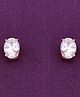 KAI JEWEL -  Casual Rose Gold Sterling Silver Stud Earrings - Oval Crystal Cuts - Rose Gold