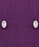 KAI JEWEL - Oval Shaped Crystal Casual Silver Studs Earrings - Silver
