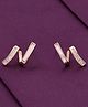 KAI JEWEL - Crystal Zigzag Casual Sterling Silver Rose Gold Studs Earrings - Rose Gold