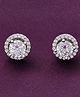 KAI JEWEL - Shimmering Circular Statement Silver Studs Earrings - Silver