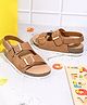 Briskers Synthetic Self Design Buckle Sandals - Brown