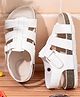 Briskers Synthetic Self Design Velcro Sandals - White