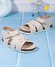 Briskers Synthetic Self Design Velcro Sandals - Cream
