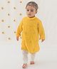 Tiber Taber Cotton Full Sleeves Floral Embroidered Kurta Pyjama Set - Yellow