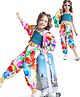 Ollington St. Full Sleeves Floral Printed Front Zipper Hoodie With Inner Top & Joggers Co-Ord Set - White