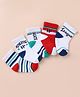 Honeyhap Premium Cotton Bamboo Knit with Bio Finish Ankle Length Socks with Text Design Pack of 5 - Cadmium Green Peach Dust Limoges &  Bright White