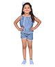 CLOTH BITES Sleeveless Coordinating Denim Top & Shorts Set - Blue