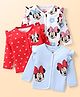 Babyhug Disney Interlock Knit Full Sleeve Jhablas With Minnie Mouse Graphics & Frill Detailing Pack of 3 - White Red & Sky Blue