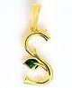 Vinayak House of Silver The 'S' Leafy Silver Pendant-Golden