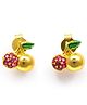 Vinayak House of Silver The Pink Cherry Bloom Silver Stud Earrings-Golden