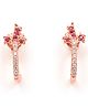 Vinayak House of Silver The Pink Bloom Sparkle Silver Earrings-Rose Gold