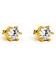 Vinayak House of Silver The Solitaire Stud Silver Earrings-Gold