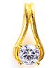 Vinayak House of SilverThe Solitaire Zirconia Silver Pendant-Gold