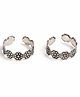 Vinayak House Of Silver The Oxidised Floral Band Toe Ring-Silver