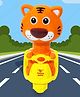 Bunie Press and Go Tiger with Scooter Toy  Multicolor