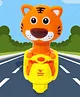 Bunie Press and Go Tiger with Scooter Toy  Multicolor