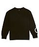 Gini & Jony Woven Full Sleeves Pullover Sweater with Placement Design - Black