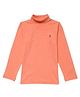 GINI & JONY Cotton Woven Full Sleeves High Neck Solid Colour Sweatshirt - Orange