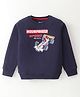 Bodycare Fleece Knit Full Sleeves Sweatshirt with Vehicle Print - Navy Blue