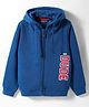 Bodycare Fleece Knit Full Sleeves Hooded Sweatjacket with Dude Print - Navy Blue