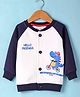 Bodycare Fleece Knit Full Raglan Sleeves  Bomber Jacket with Dino Print - Blue & White