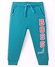 Bodycare Fleece Knit Full Length Winter Wear Text Printed Woollen Pants - Turquoise