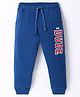 Bodycare Knit Full Length Fleece & Woollen Bottom With Text Print - Blue