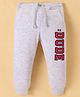 Bodycare Knit Full Length Fleece Pant with Text Print - Light Grey