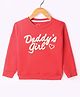 Bodycare Fleece Knit Full Sleeves Sweatshirt Text Print -Red