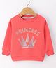 Bodycare Fleece Knit Full Sleeves Sweatshirt with Sequin Print - Coral