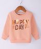 Bodycare Fleece Knit Full Sleeves Sweatshirt with Sequin Print - Peach