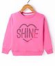 Bodycare Fleece Knit Full Sleeves Sweatshirt with Sequin Print - Dark Pink
