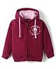 Bodycare Fleece Knit Full Sleeves Hooded Sweatjacket with Unicorn Print - Maroon