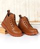 Pine Kids Lace Up Solid Color Winter Boots - Brown