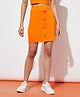 Spunkies Cotton Solid Skirt - Orange