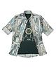 CAVIO Cotton Lycra Full Sleeves Abstract Printed  Shirt & Tee - Dark Green