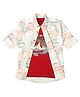 CAVIO Cotton Lycra Full Sleeves Abstract Printed  Shirt & Tee - Red