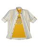 CAVIO Cotton Lycra Full Sleeves Abstract Printed  Shirt & Tee - Gold