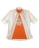 CAVIO Cotton Lycra Full Sleeves Abstract Printed  Shirt & Tee - Orange