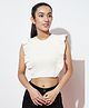 Spunkies Cotton Frill Sleeves Ribbed Detail Solid Top - White