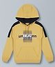 Plum Tree Full Sleeves Unbeaten Text Printed Hooded Cotton Sweatshirt - Mango & Navy Blue