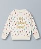 Plum Tree Full Sleeves Floral & Live Laugh Love Text Print Pullover Crew Neck Cotton Sweatshirt - Vanilla