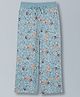Plum Tree Cotton Nature Theme Printed Trousers - Teal Blue