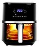 Faber 6L 1500W Digital Air Fryer 85% Less Oil, 360° Air Cooking | 8-Preset Menu, LED Display & Touch Control, Non-Stick Pan, View Window | (Black)