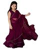 Cutiediva Sleeveless Lace Embellished Ready to Wear Saree With Blouse - Wine