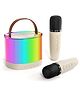 YAMAMA Karaoke Machine for Kids Adults Mini Portable Blue-Tooth Karaoke Speaker with 2 Wireless Microphone and Dynamic Lights Birthday Gift Home KTV Outdoor Travel - Colors May Vary