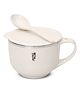 Jaypee Plus Stainless Steel Soup Bowl with Lid & Spoon Holder Souptok Maggi bowl Noodles pasta bowl Mug for kids - Ivory