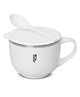 Jaypee Plus Stainless Steel Soup Bowl with Lid & Spoon Holder Souptok Maggi bowl Noodles pasta bowl Mug for kids - White